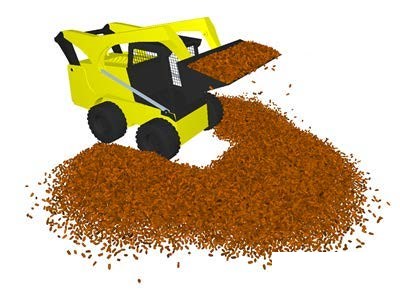 EDEM and Adams Solver co-simulation of a skid steer loader working a material pile
